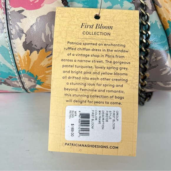 PATRICIA NASH Mia Multi Floral Leather Framed Clutch Crossbody Shoulder Bag NWT - Picture 12 of 13